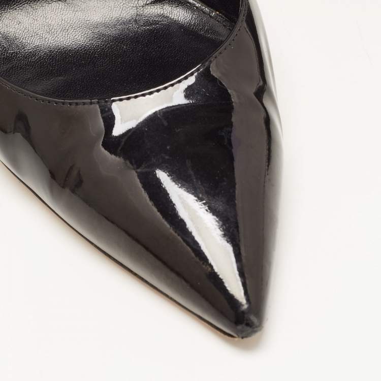 Pre Owned Gianvito Rossi Black Patent Leather Pointed Toe Pumps Size 40