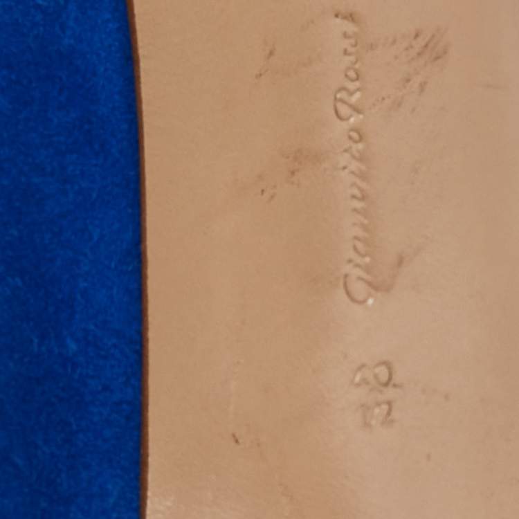 Pre Owned Gianvito Rossi Blue Suede Gianvito 105 Pumps Size 40.5