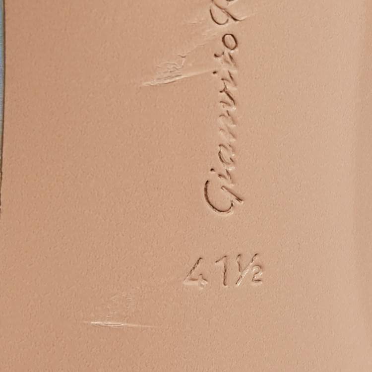 Pre Owned Gianvito Rossi Transparent Iridescent PVC Stark Ankle Strap Sandals Size 41.5