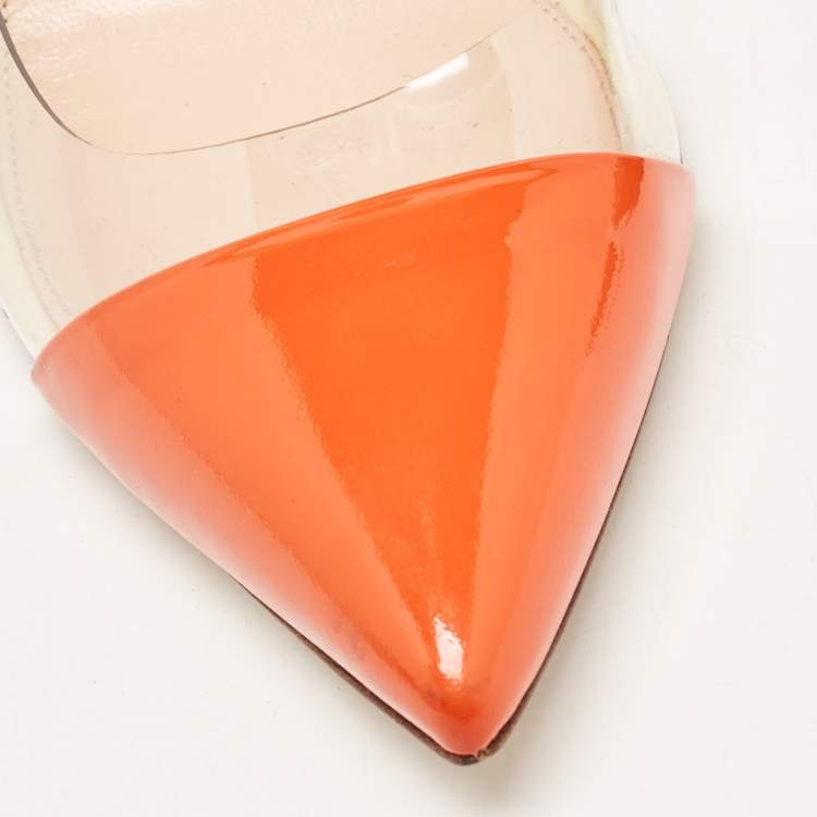 Pre Owned Gianvito Rossi Multicolor Patent Leather and PVC Plexi Pumps Size 39.5