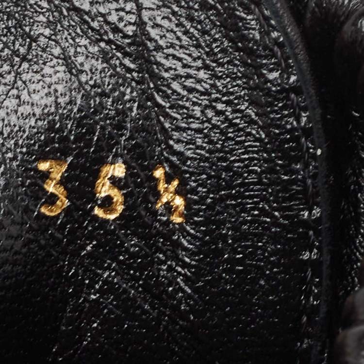 Pre Owned Gianvito Rossi Black Leather Combat Boots Size 35.5