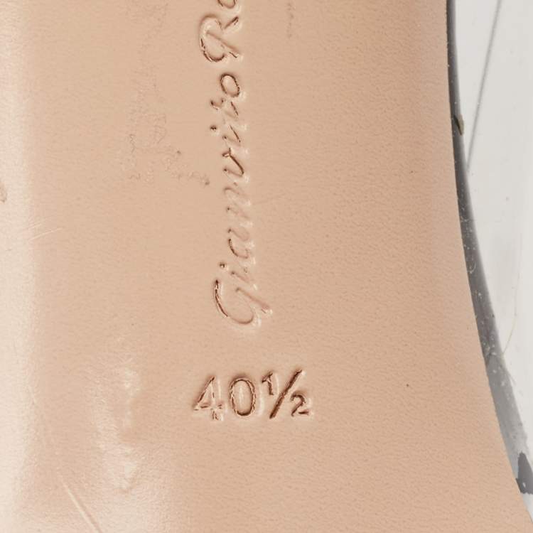 Pre Owned Gianvito Rossi Black Patent Leather and PVC Plexi Pumps Size 40.5 