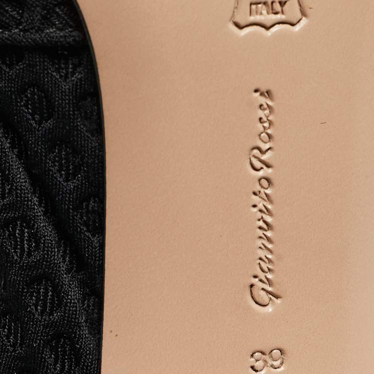 Pre Owned Gianvito Rossi Black Mesh and Suede Knee Length Boots Size 39