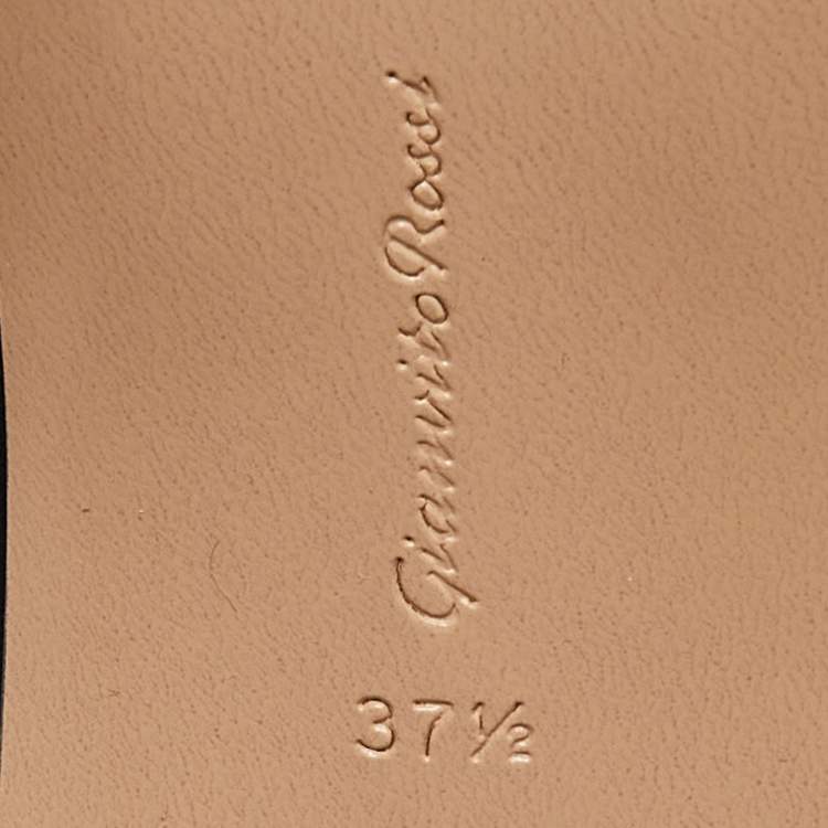 Pre Owned Gianvito Rossi Black Suede Slingback Pumps Size 37.5