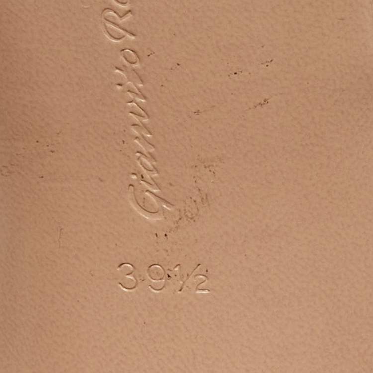 Pre Owned Gianvito Rossi Beige Vian Platform Pumps Size 39.5