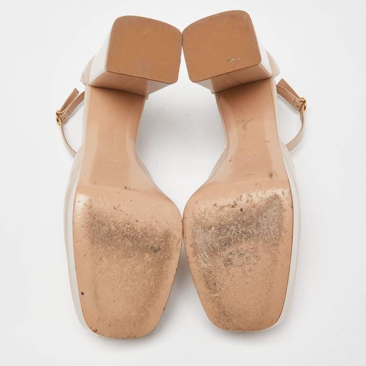 Pre Owned Gianvito Rossi Beige Vian Platform Pumps Size 39.5