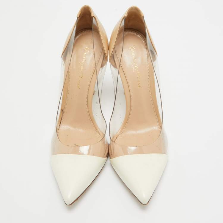 مملوكة مسبقًا Gianvito Rossi Tricolor Leather and PVC Plexi Pumps Size 37