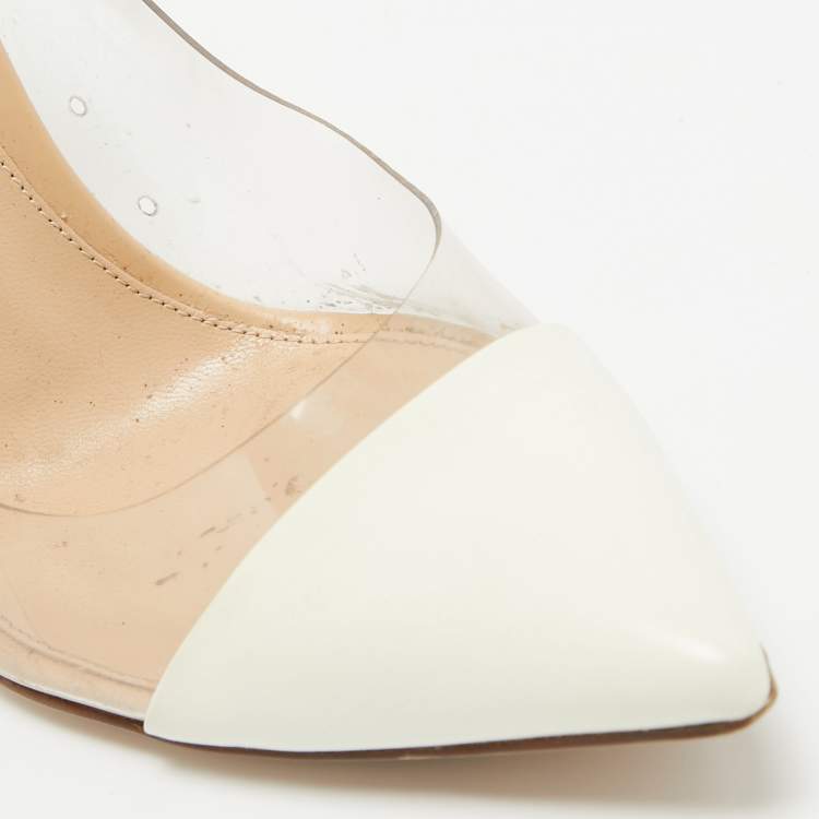 مملوكة مسبقًا Gianvito Rossi Tricolor Leather and PVC Plexi Pumps Size 37