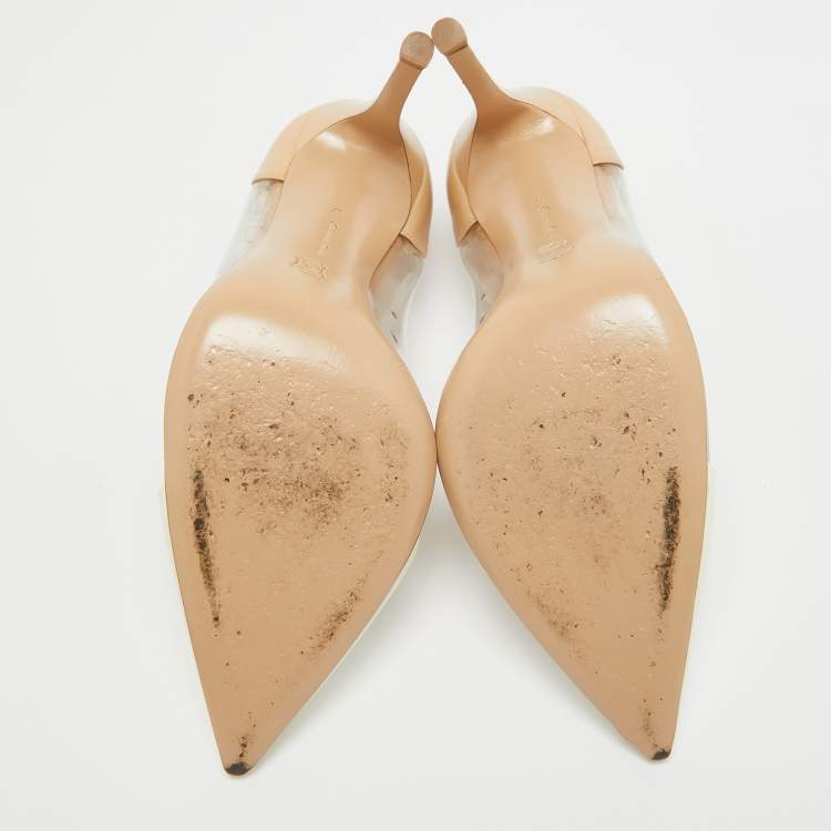 مملوكة مسبقًا Gianvito Rossi Tricolor Leather and PVC Plexi Pumps Size 37