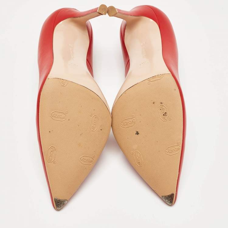 Pre Owned Gianvito Rossi Red Leather Gianvito Pumps Size 36