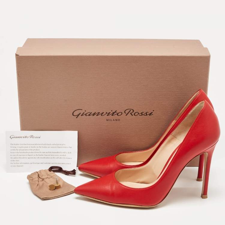 Pre Owned Gianvito Rossi Red Leather Gianvito Pumps Size 36