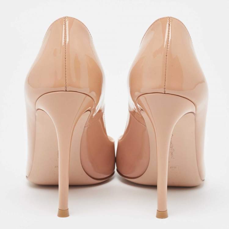 Pre Owned Gianvito Rossi Beige Patent Leather Gianvito Pumps Size 36