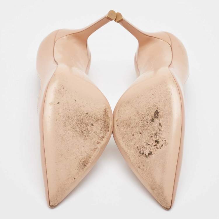 Pre Owned Gianvito Rossi Beige Patent Leather Gianvito Pumps Size 36