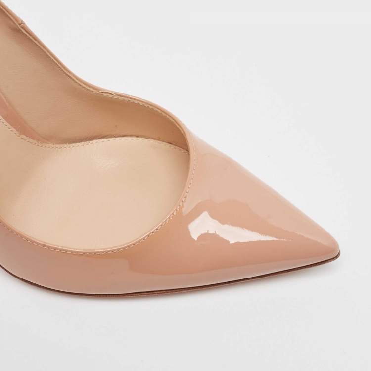 Pre Owned Gianvito Rossi Beige Patent Leather Gianvito Pumps Size 36