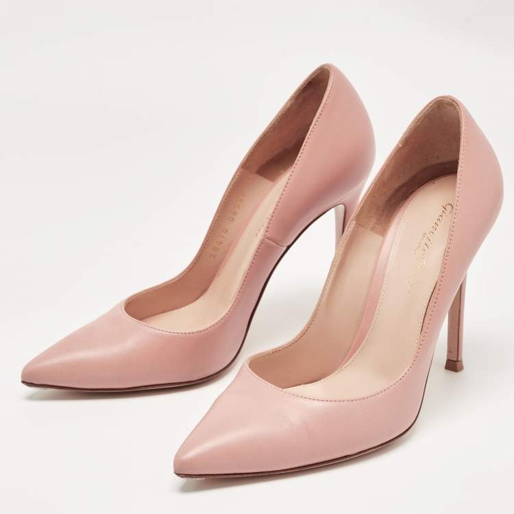 Pre Owned Gianvito Rossi Pink Leather Gianvito Pumps Size 36