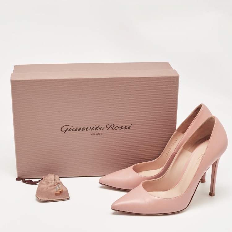 Pre Owned Gianvito Rossi Pink Leather Gianvito Pumps Size 36
