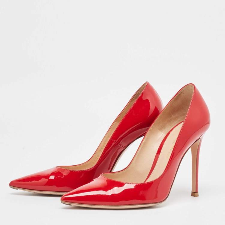 Pre Owned Gianvito Rossi Red Patent Leather Gianvito Pumps Size 36