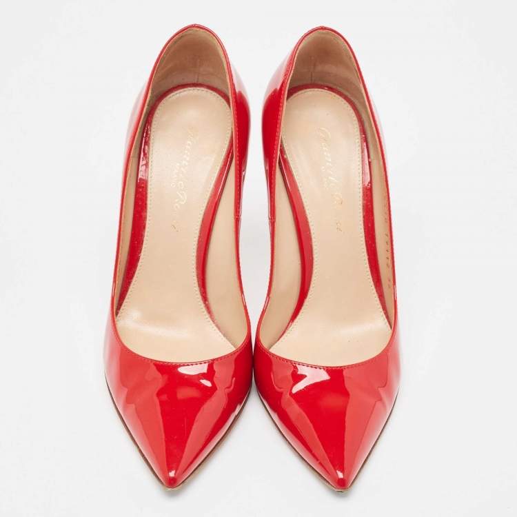 Pre Owned Gianvito Rossi Red Patent Leather Gianvito Pumps Size 36