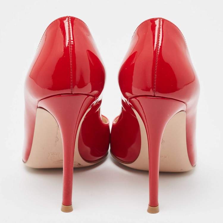 Pre Owned Gianvito Rossi Red Patent Leather Gianvito Pumps Size 36