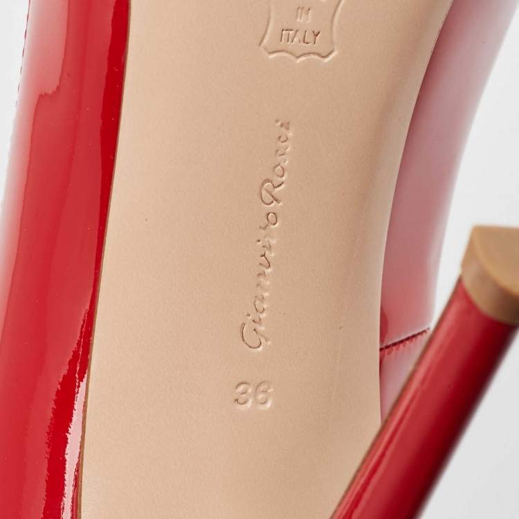 Pre Owned Gianvito Rossi Red Patent Leather Gianvito Pumps Size 36