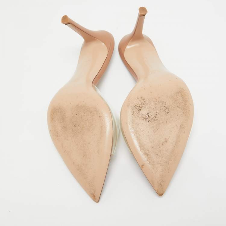 Pre Owned Gianvito Rossi Transparent PVC Elle Slide Sandals Size 38.5