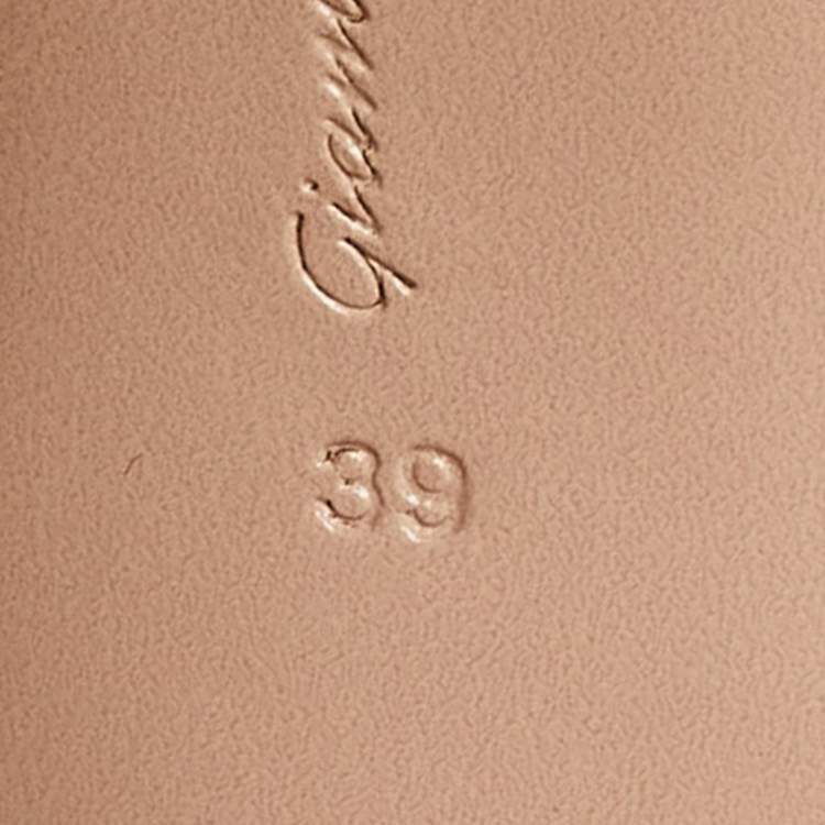 Pre Owned Gianvito Rossi Beige Leather Gianvito 105 Pointed Toe Pumps Size 39