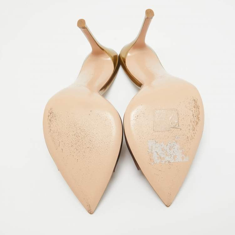 Pre Owned Gianvito Rossi Brown PVC Elle Open Toe Sandals Size 38.5