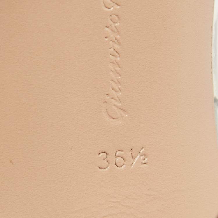 Pre Owned Gianvito Rossi Transparent PVC and Leather Crystal Embellished Ankle Strap Pumps Size 36.5 