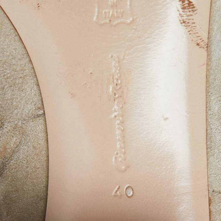 Pre Owned Gianvito Rossi Beige Suede Over the Knee Length Boots Size 40