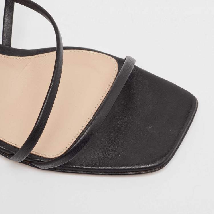 Pre Owned Gianvito Rossi Black Leather Strappy Sandals Size 39
