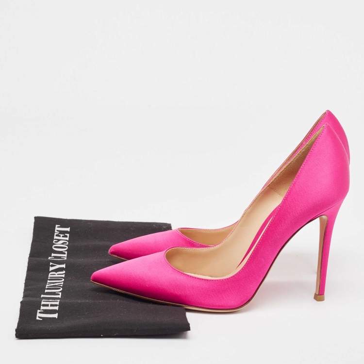 Pre Owned Gianvito Rossi Pink Satin Gianvito Pumps Size 39