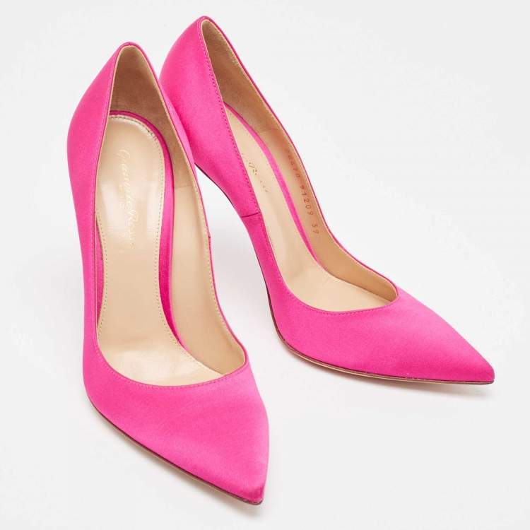 Pre Owned Gianvito Rossi Pink Satin Gianvito Pumps Size 39