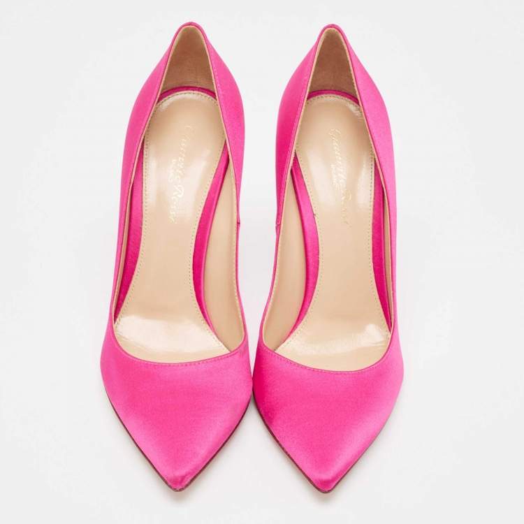 Pre Owned Gianvito Rossi Pink Satin Gianvito Pumps Size 39