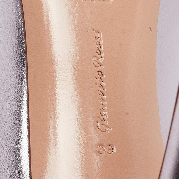Pre Owned Gianvito Rossi Metallic Purple Leather Gianvito Pumps Size 39