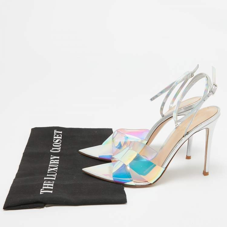 Pre Owned Gianvito Rossi Transperent PVC Plexi Stark Slides Size 39