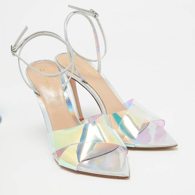 Pre Owned Gianvito Rossi Transperent PVC Plexi Stark Slides Size 39