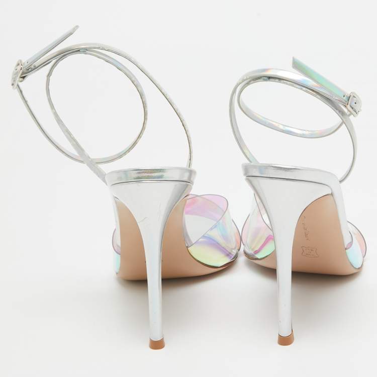 Pre Owned Gianvito Rossi Transperent PVC Plexi Stark Slides Size 39