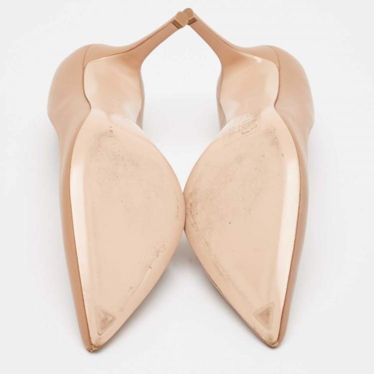 Pre Owned Gianvito Rossi Beige Leather Gianvito Pumps Size 38.5