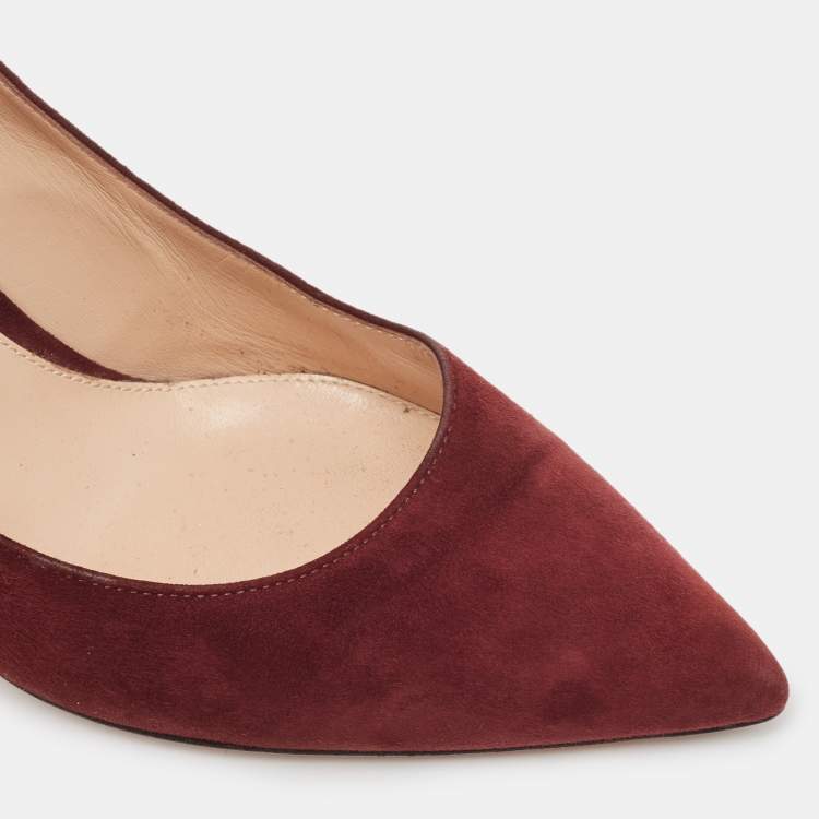 Pre Owned Gianvito Rossi Burgundy Suede Gianvito 105 Pumps Size 40