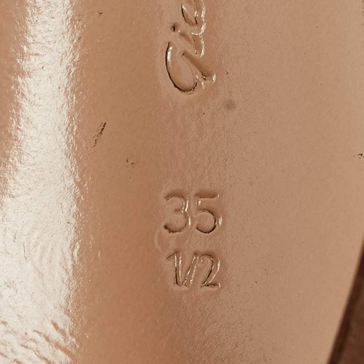 Pre Owned Gianvito Rossi Brown Suede Vamp Peep Toe Booties Size 35.5