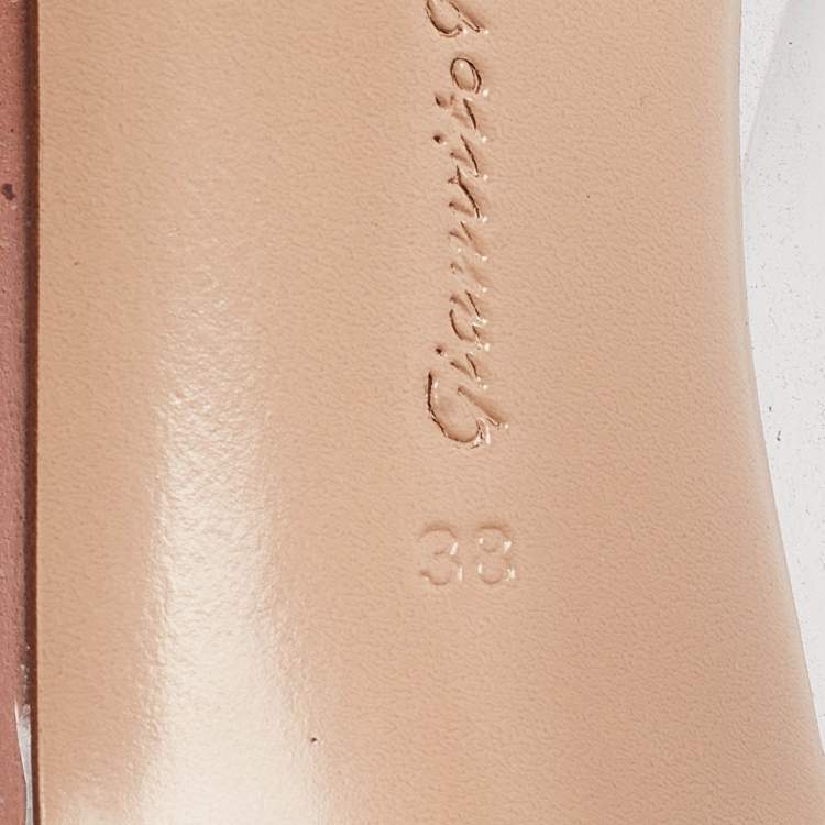 Pre Owned Gianvito Rossi Pink Leather and PVC Plexi Pumps Size 38