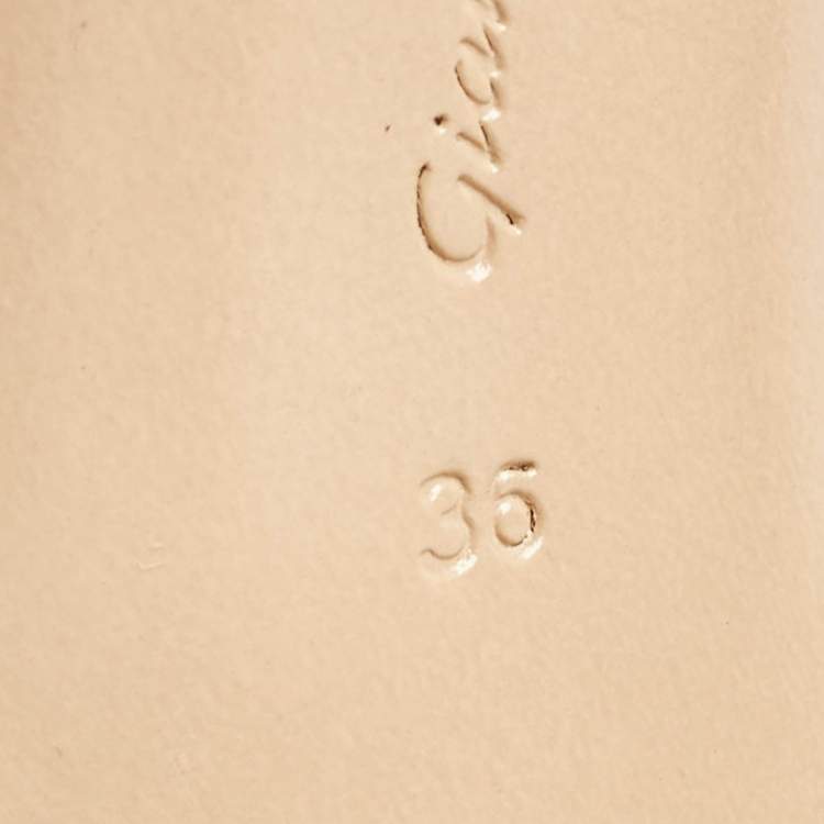 Pre Owned Gianvito Rossi Beige/White Leather and PVC Plexi Pointed Toe Pumps Size 36