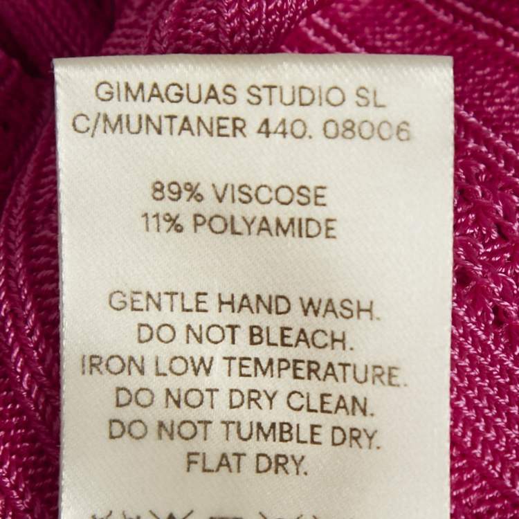 Pre Owned Gimaguas Pink Patterned Knit Sleeveless Mini Dress S