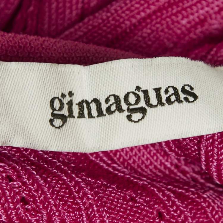 Pre Owned Gimaguas Pink Patterned Knit Sleeveless Mini Dress S