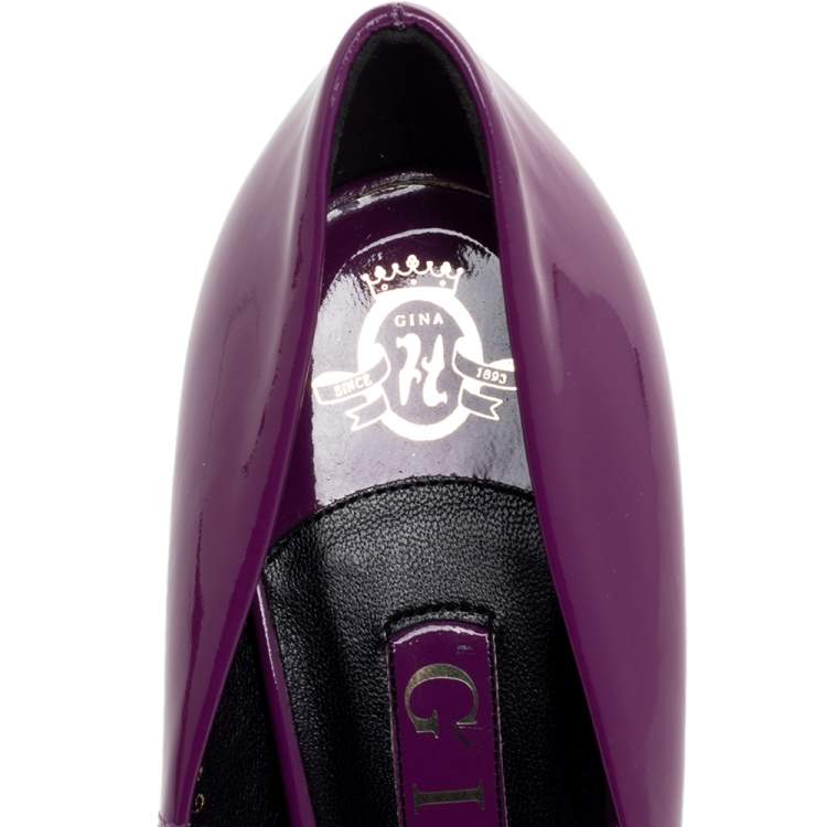Pre Owned Gina Purple Patent Leather Pumps Size 36