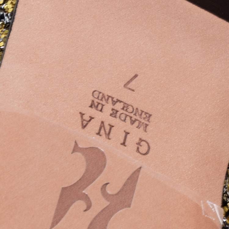 مملوكة مسبقًا Gina  Metallic Gold Glitter Pointed Toe Ballet Flats Size 40