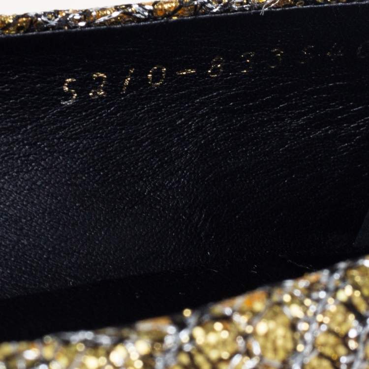 مملوكة مسبقًا Gina  Metallic Gold Glitter Pointed Toe Ballet Flats Size 40