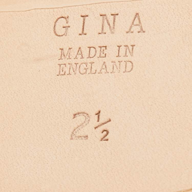 Pre Owned Gina Pink Patent Leather Crystals Embellished Flat Sandals Size 35 