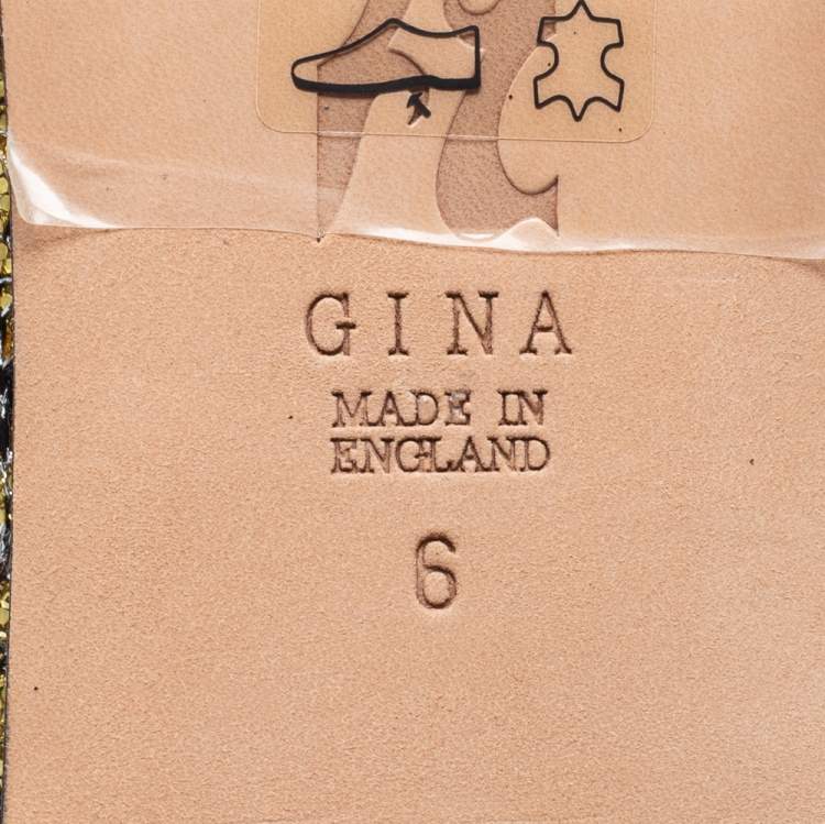 مملوكة مسبقًا Gina Gold Glitter Pointed Toe Ballet Flats Size 39