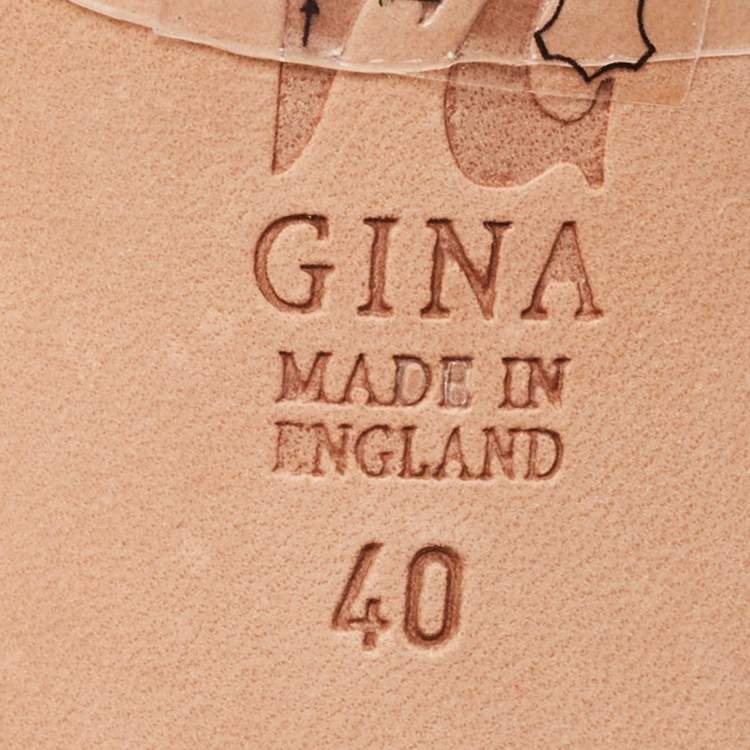 مملوكة مسبقًا Gina Brown Satin Chachki Block Heel Mules Size 40